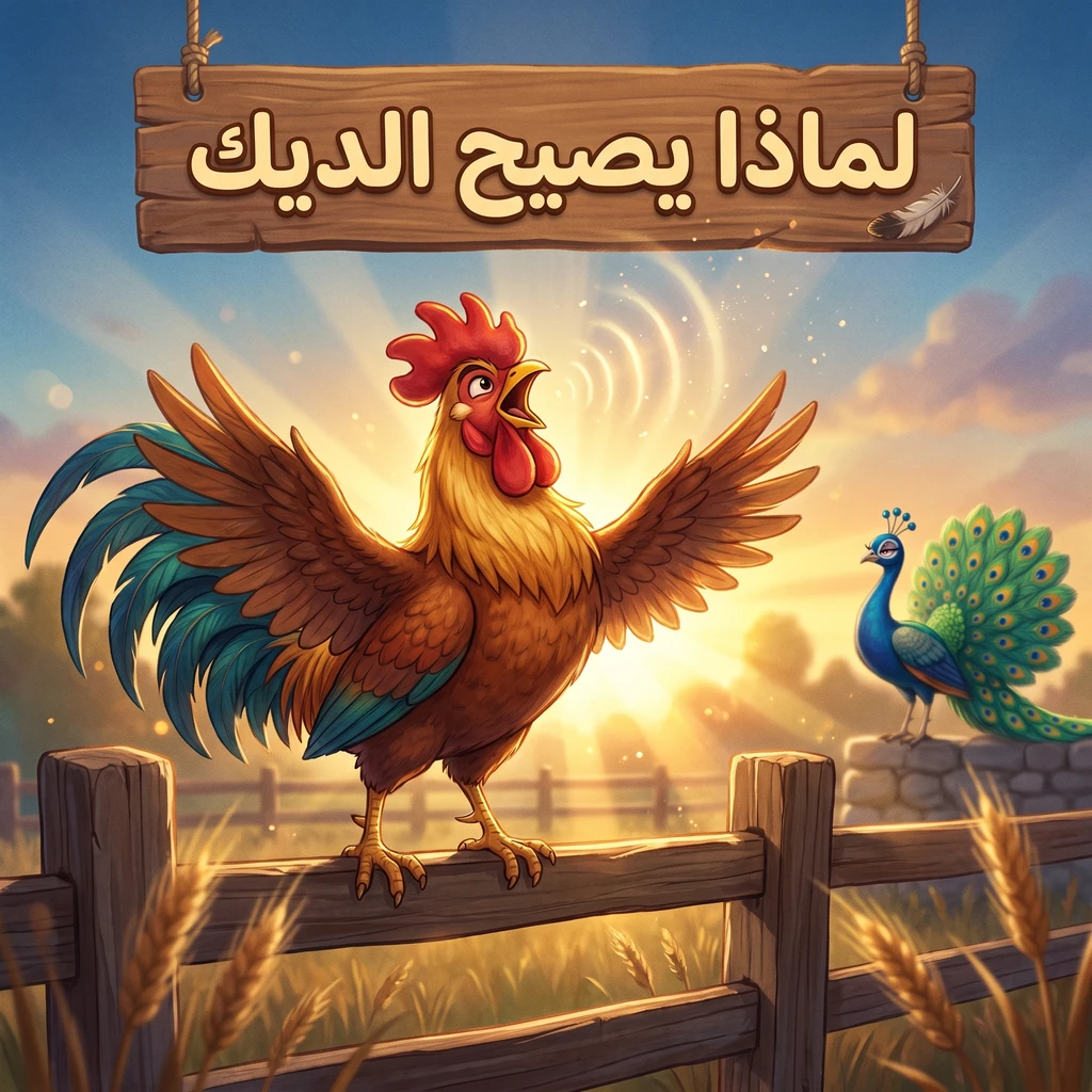 غلاف حكاية لماذا يصيح الديك ثلاثاً كل ليلة؟